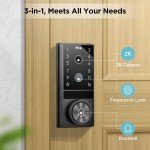 D1 Max Smart Lock: 2K Camera & Fingerprint Access