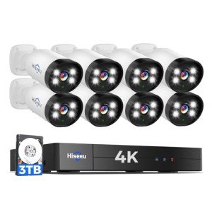Hiseeu 4K Wired Security Camera System with Audio