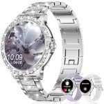Diamond Smartwatch for Women with AI Voice & Fitness Tracker