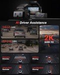 AKEEYO 3-Channel AI Dash Cam with Telephoto Lens