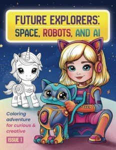 Space, Robots, and AI Coloring Pages for Kids
