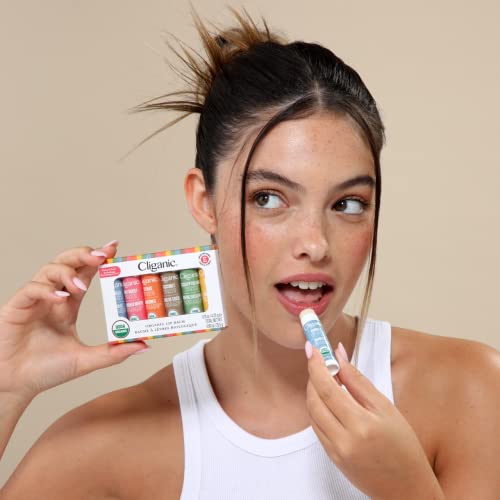 Cliganic Organic Lip Balm - 6 Soothing Flavors