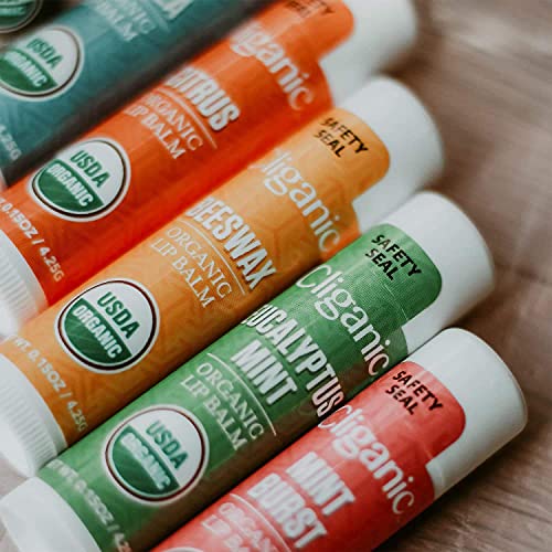 Cliganic Organic Lip Balm - 6 Soothing Flavors