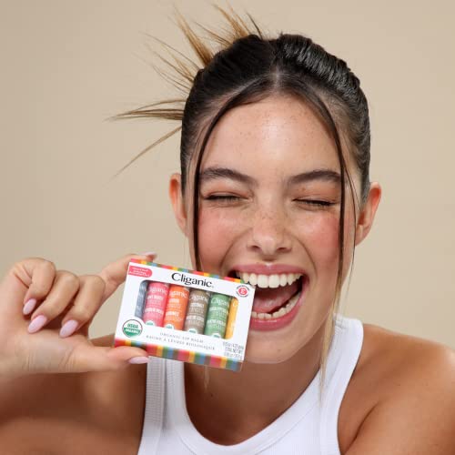 Cliganic Organic Lip Balm - 6 Soothing Flavors