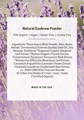 Organic Vegan Natural Eyebrow Powder (Deep Brown)