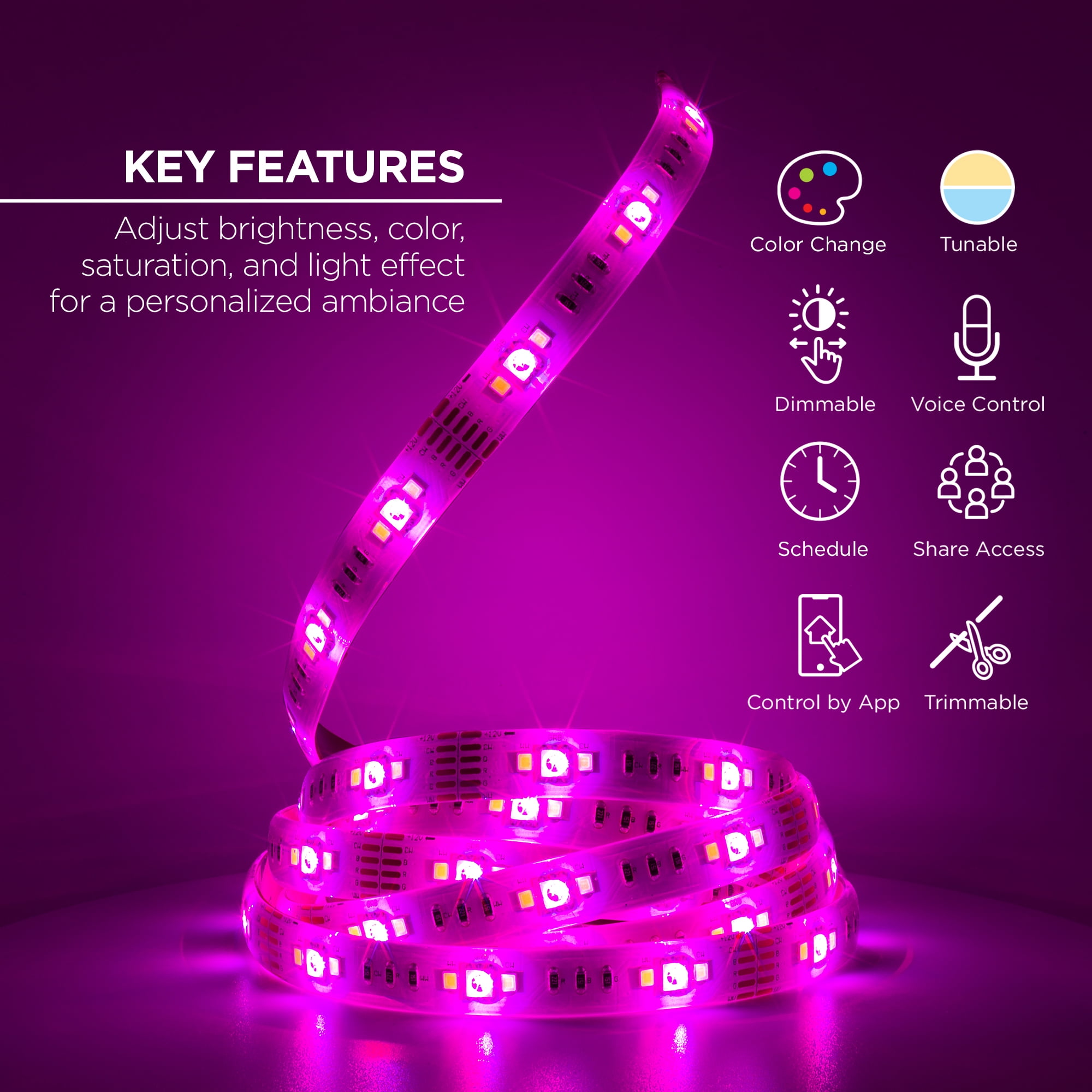 Merkury Smart LED Strip Lights - 6.5ft