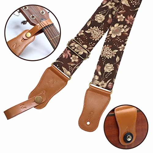 Japanese Cotton Guitar Strap for Acoustic Guitar, Ukulele