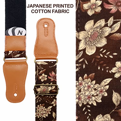 Japanese Cotton Guitar Strap for Acoustic Guitar, Ukulele