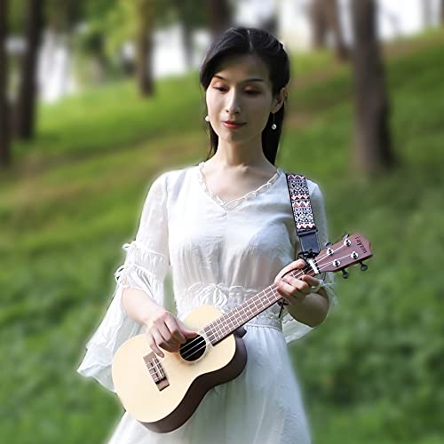 Bohemian Style Knitting Ukulele Strap, Adjustable 4cm Wide