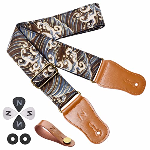 Japanese Cotton Guitar Strap for Ukulele (Waves)