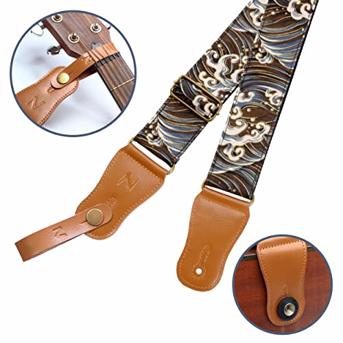 Japanese Cotton Guitar Strap for Ukulele (Waves)