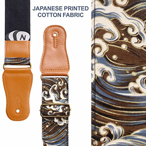 Japanese Cotton Guitar Strap for Ukulele (Waves)