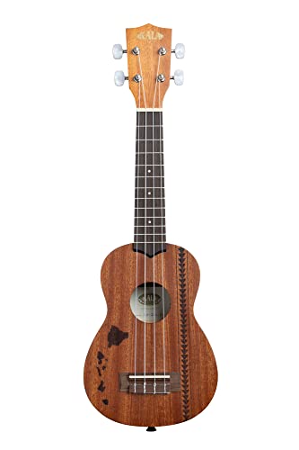 Kala Mahogany Soprano Ukulele (Hawiian Islands Tattooed)
