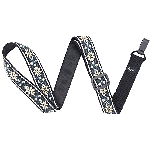 Rayzm Jacquard Weave Clip-on Ukulele Strap, Adjustable & Button-Free