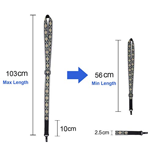 Rayzm Jacquard Weave Clip-on Ukulele Strap, Adjustable & Button-Free
