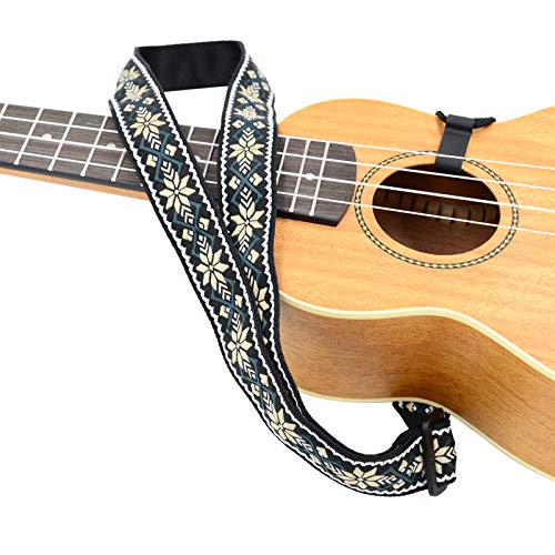 Rayzm Jacquard Weave Clip-on Ukulele Strap, Adjustable & Button-Free