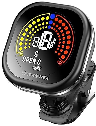 Clip-On Rechargeable Ukulele Tuner with Color Display