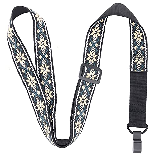 Rayzm Jacquard Weave Clip-on Ukulele Strap, Adjustable & Button-Free