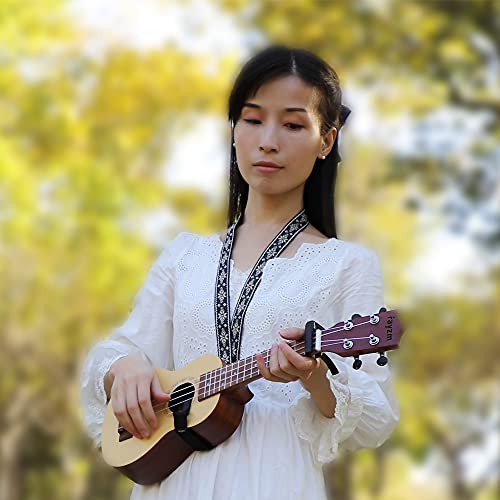 Rayzm Jacquard Weave Clip-on Ukulele Strap, Adjustable & Button-Free
