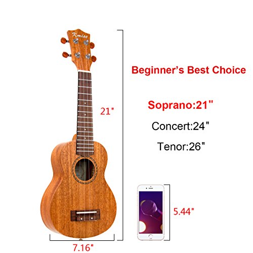 Kmise Professional Mahogany Soprano Ukulele - Beginner Kit