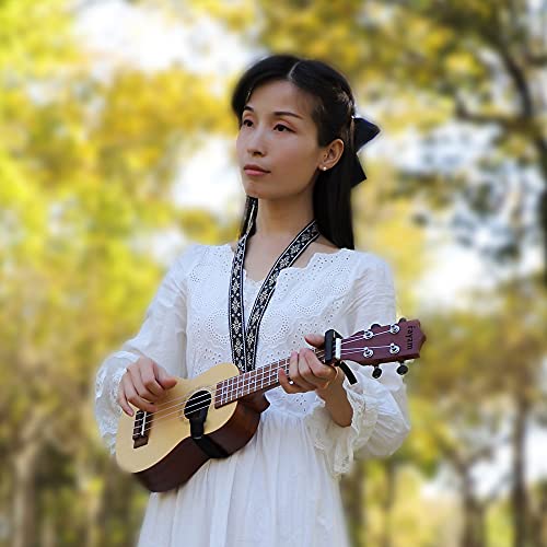 Rayzm Jacquard Weave Clip-on Ukulele Strap, Adjustable & Button-Free
