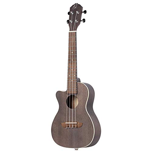 Ortega Earth Series Left-Handed Ukulele, Transparent Black