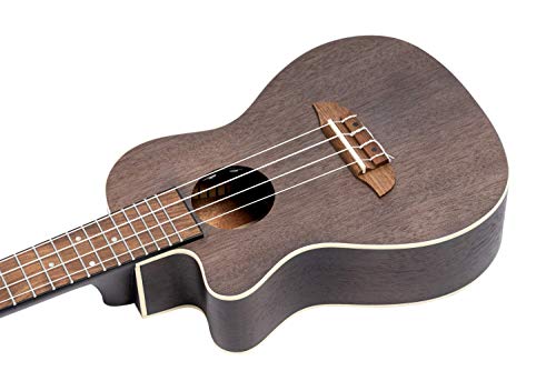 Ortega Earth Series Left-Handed Ukulele, Transparent Black