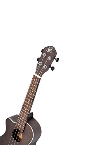 Ortega Earth Series Left-Handed Ukulele, Transparent Black
