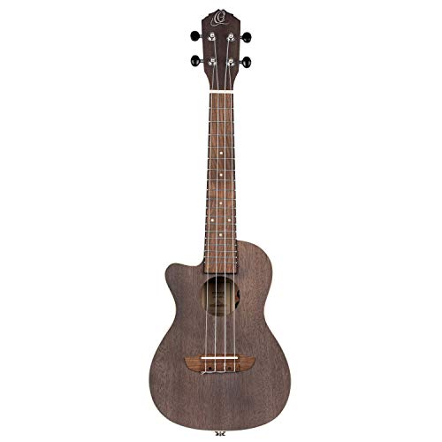 Ortega Earth Series Left-Handed Ukulele, Transparent Black