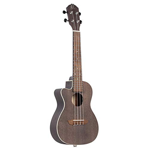 Ortega Earth Series Left-Handed Ukulele, Transparent Black