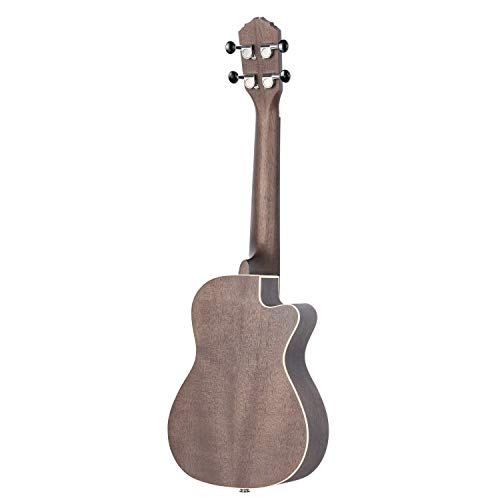 Ortega Earth Series Left-Handed Ukulele, Transparent Black