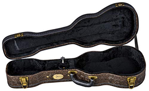 Luna Baritone Ukulele Case with Tooled Leather