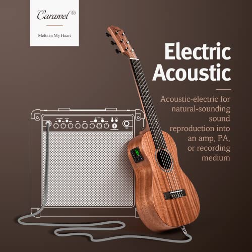 Caramel Electric Guitalele Starter Pack - Mahogany Wood