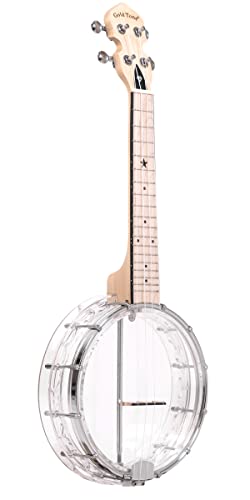 Gemstone Ukulele, Clear with 4 Strings (Gold Tone)