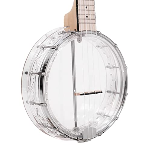 Gemstone Ukulele, Clear with 4 Strings (Gold Tone)