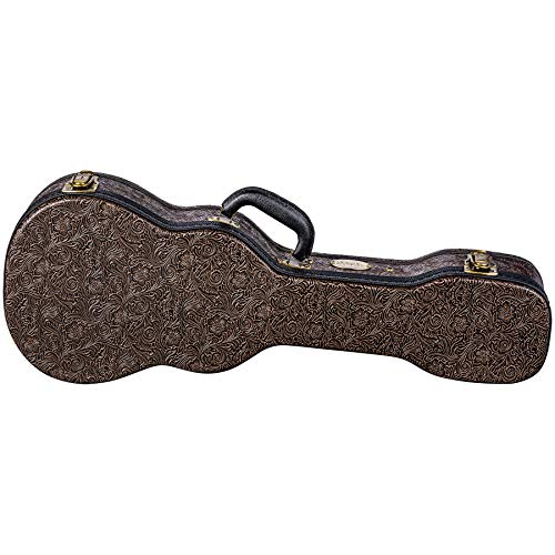 Luna Baritone Ukulele Case with Tooled Leather