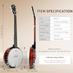 Kmise 5-String Professional Beginner Banjo, Full Size