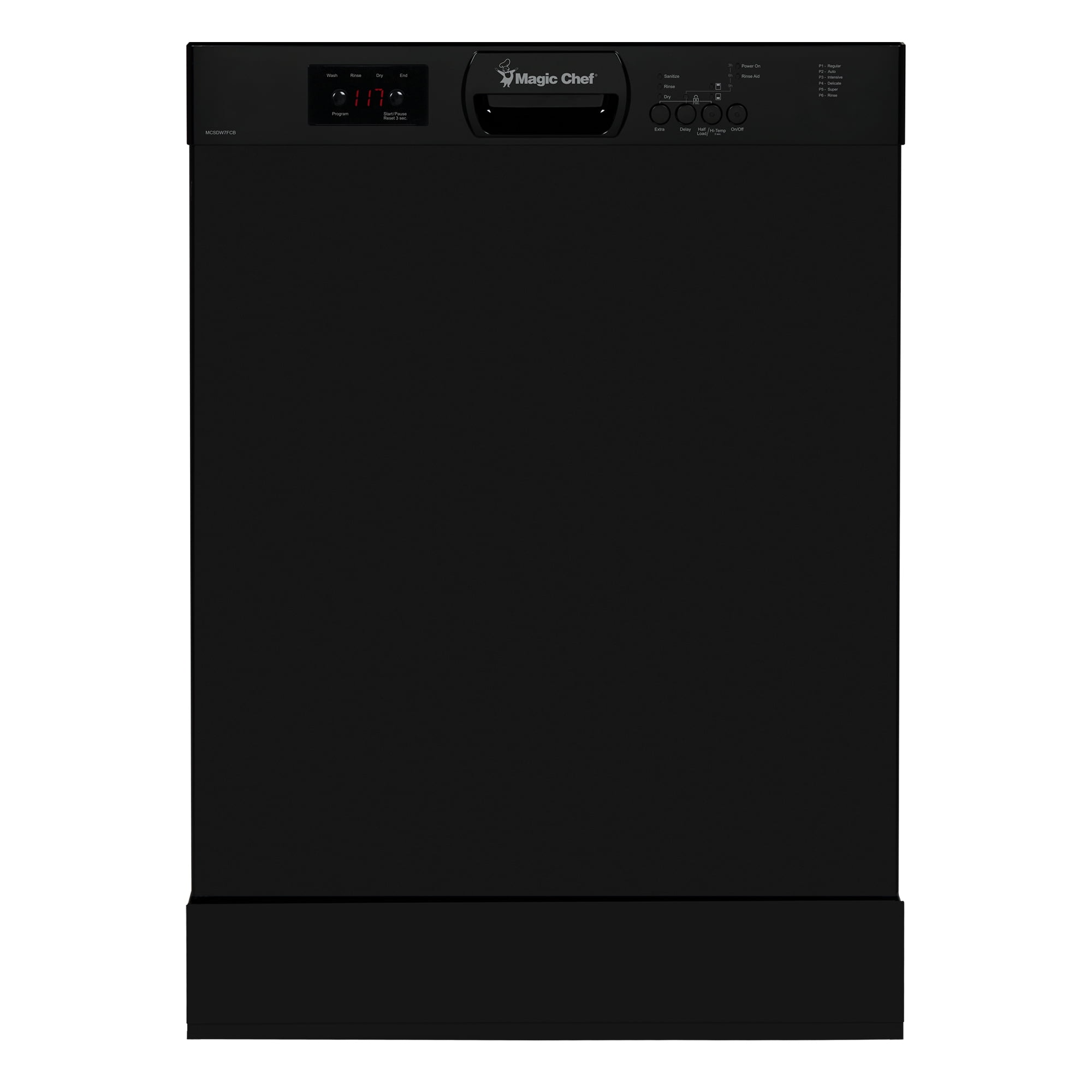 Black Front Control Built-in Stainless Steel Dishwasher