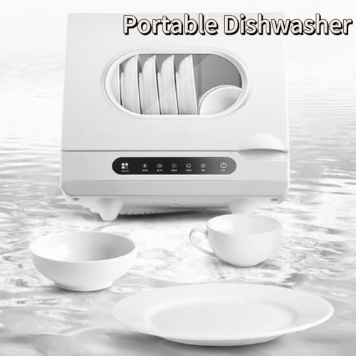 KeruRome Compact Portable Countertop Dishwasher, 5 Programs