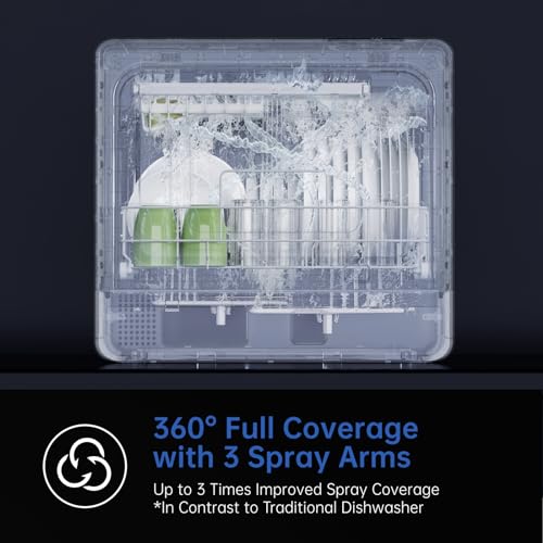 Compact AIRMSEN Portable Dishwasher with 5 Place Settings