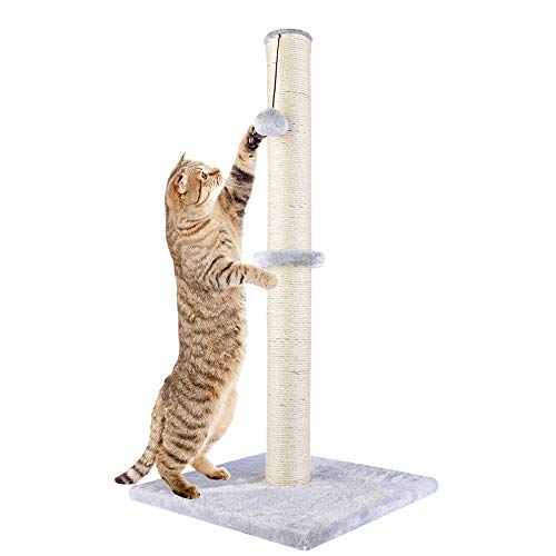 Tall Cat Scratching Post with Sisal Rope & Toy