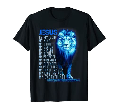 Blue Lion Jesus Christian T-Shirt: My God, My King