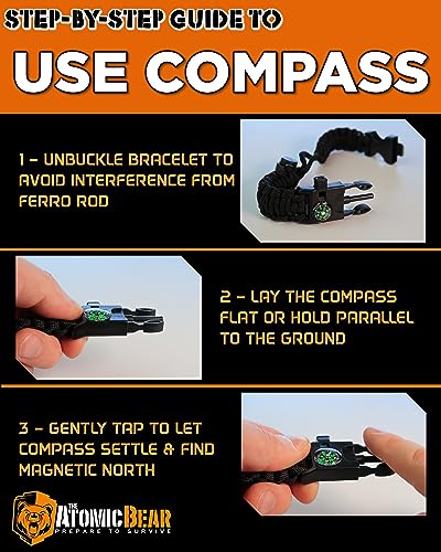 Survival Paracord Bracelets with Fire Starter & Whistle