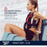 Reebok 12 lb Adjustable Weighted Vest for Workouts