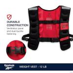 Reebok 12 lb Adjustable Weighted Vest for Workouts