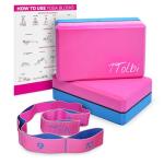 Yoga Blocks 2 Pack with Stretch Band