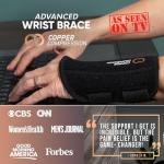 Copper Compression Adjustable Wrist Brace for Pain Relief