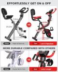 Foldable Stationary Exercise Bike with Arm Bands