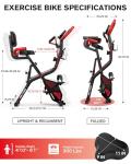 Foldable Stationary Exercise Bike with Arm Bands