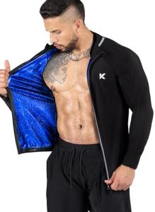 Kewlioo Men's Sauna Vest - Long Sleeve Black